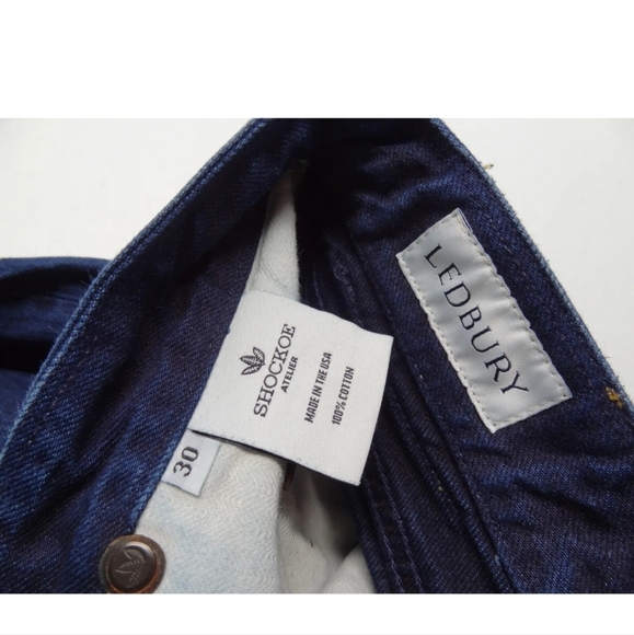 Shockoe Atelier x Ledbury 30x33 Button-Fly Templeton Selvedge Indigo Made in USA - Picture 2 of 13